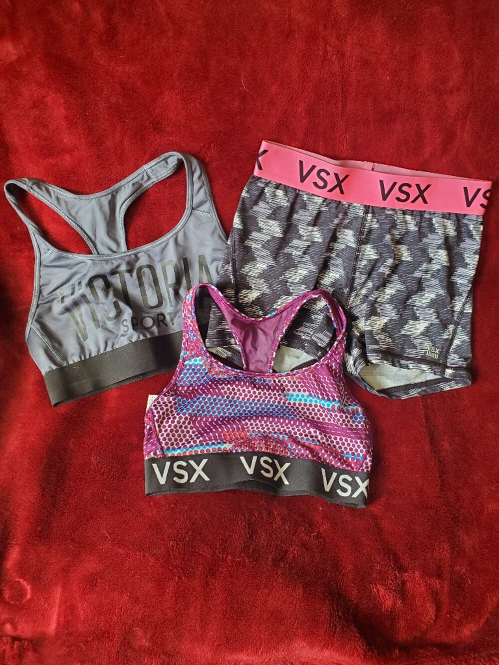 Victoria's Secret Sport VSX Bundle featuring 2 Sports Bra's and one pair Shorts